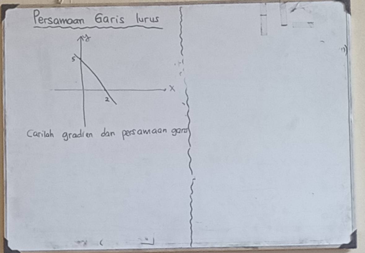 Persamoan Garis lurus 
() 
Carilah gradien dan persamaan gard