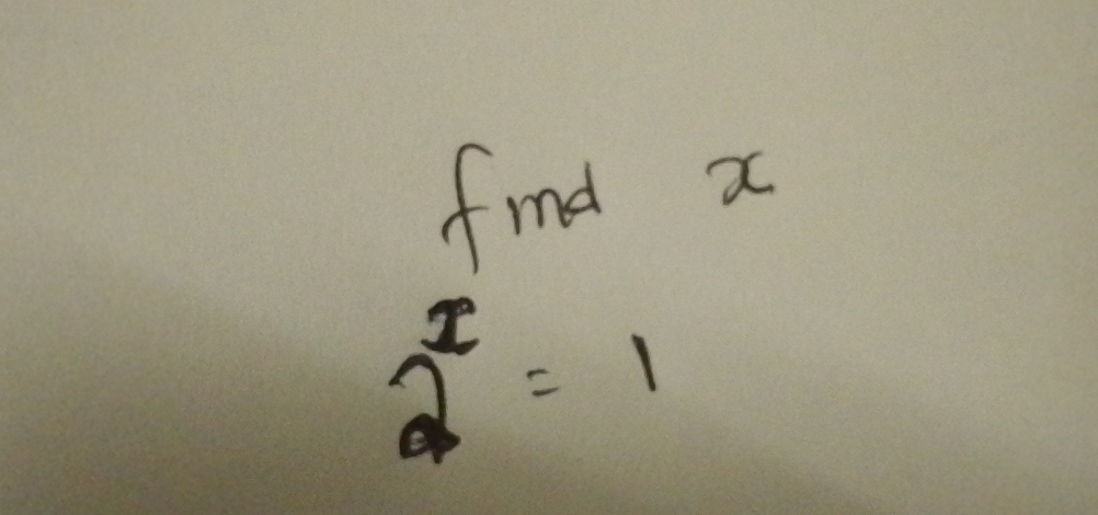 find a
2^x=1