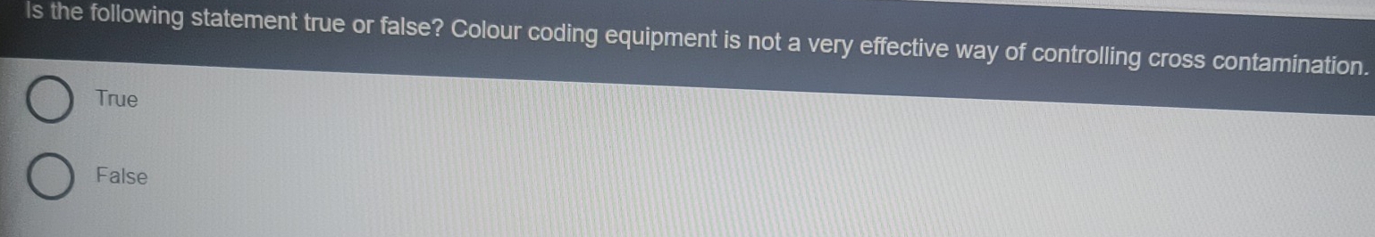 Solved: ls the following statement true or false? Colour coding ...