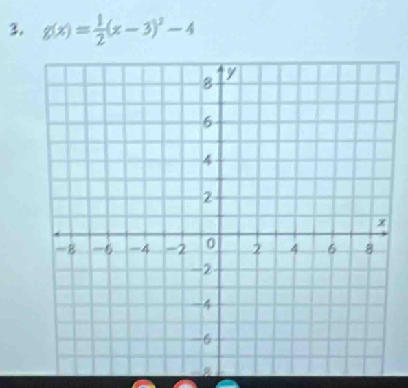 g(x)= 1/2 (x-3)^2-4
B