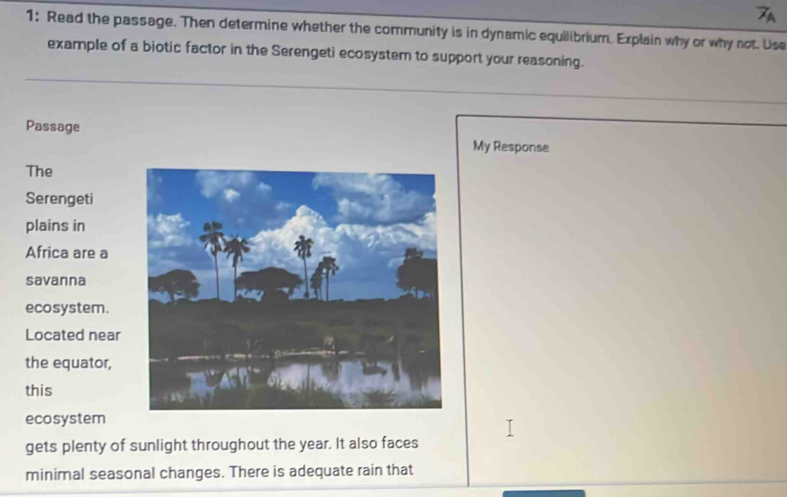 Solved: 1: Read the passage. Then determine whether the community is in ...
