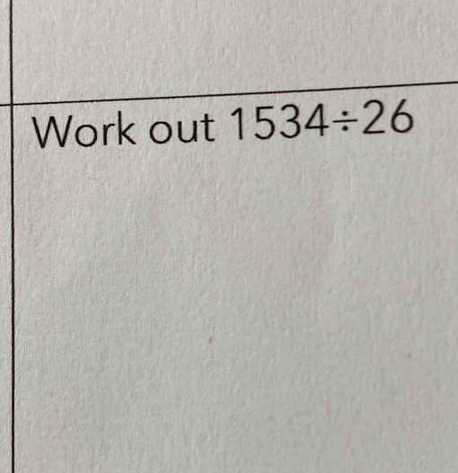 Work out 1534/ 26