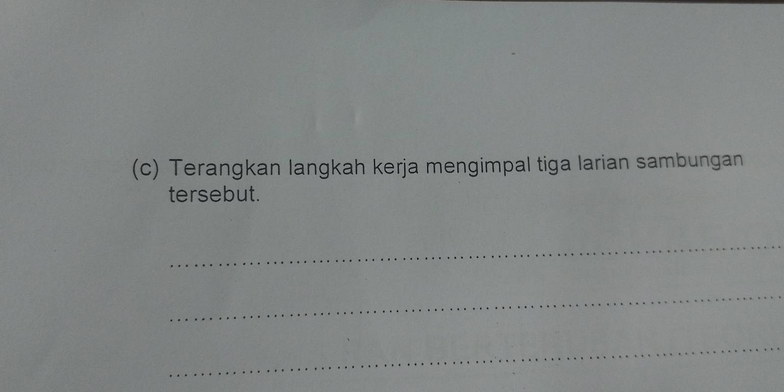 Terangkan langkah kerja mengimpal tiga larian sambungan 
tersebut. 
_ 
_ 
_