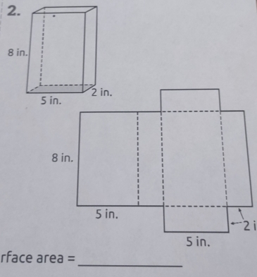 rface area =