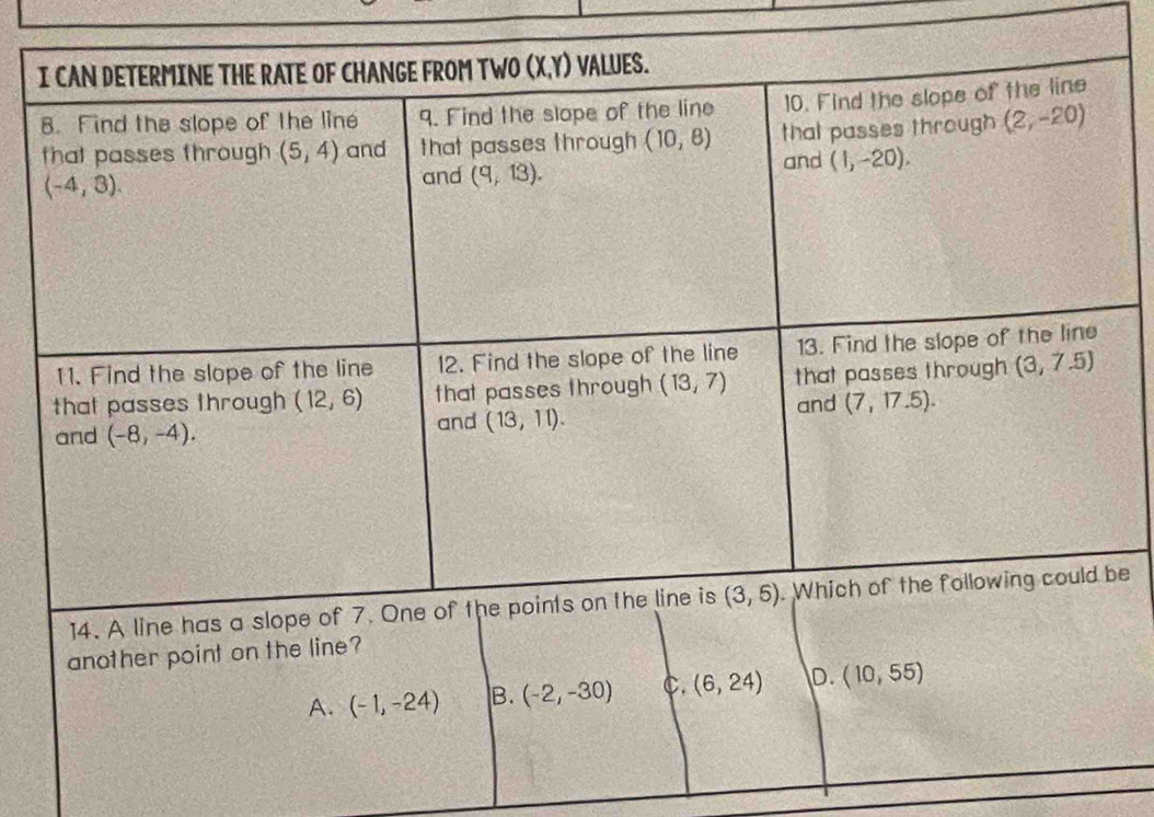 A. (-1,-24) B. (-2,-30) C. (6,24) D. (10,55)