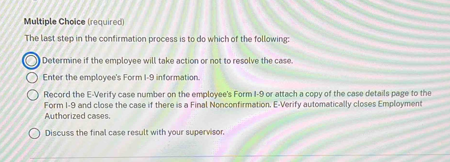 Solved: (required) The last step in the confirmation process is to do ...