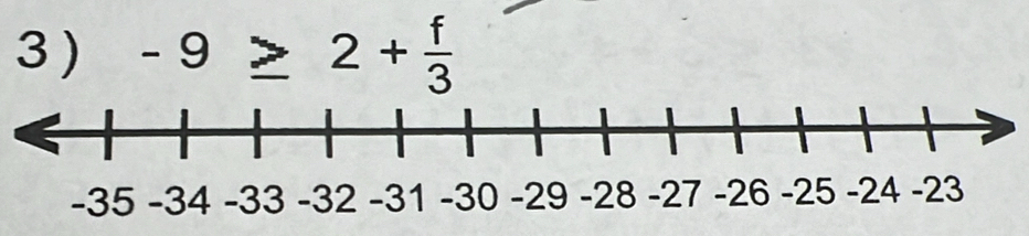 3 ) -9≥ 2+ f/3 