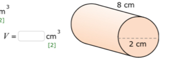 m^3
8 cm
2]
V=□ cm^3
[2]