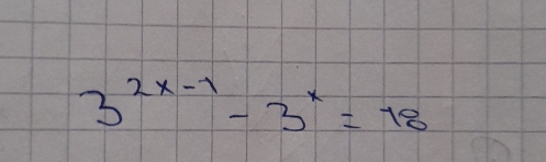 3^(2x-1)-3^x=18