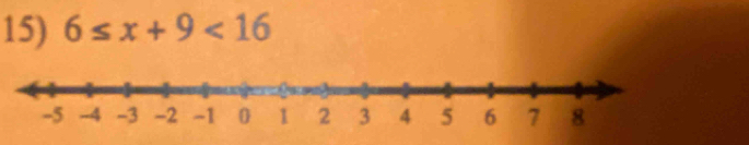 6≤ x+9<16</tex>