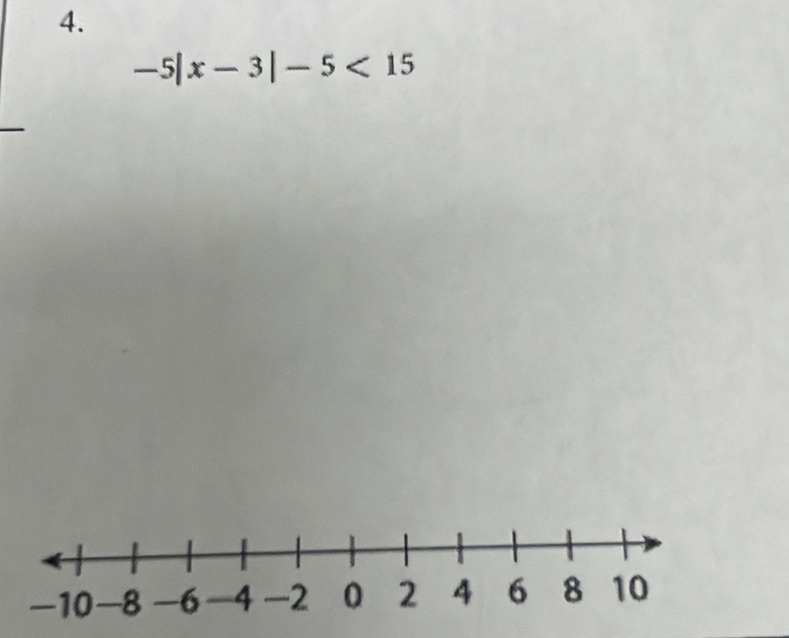 -5|x-3|-5<15</tex>