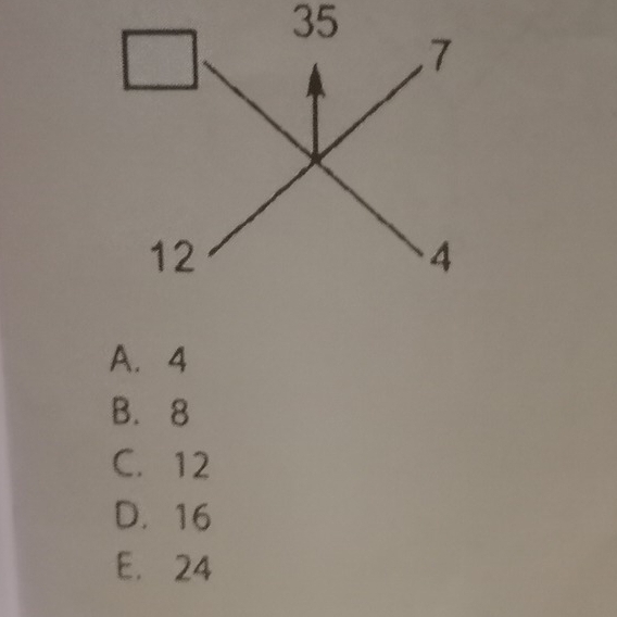 35
A. 4
B. 8
C. 12
D. 16
E. 24