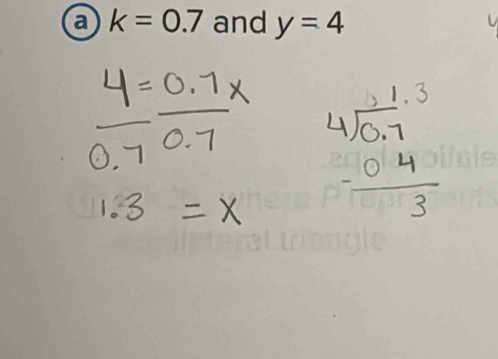 a k=0.7 and y=4