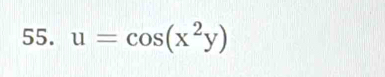 u=cos (x^2y)