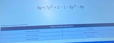 6y+7y^2+2-1-5y^2-8y
C