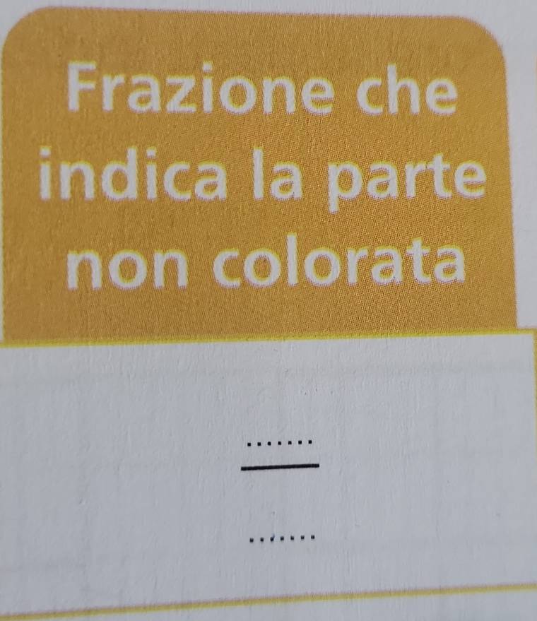 Frazione che 
indica la parte 
non colorata 
_ 
_ 
_