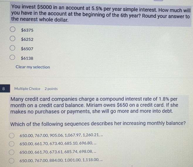 Solved: You invest $5000 in an account at 5.5% per year simple interest ...