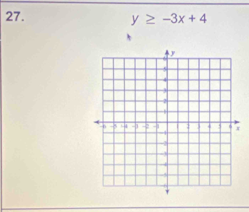 y≥ -3x+4