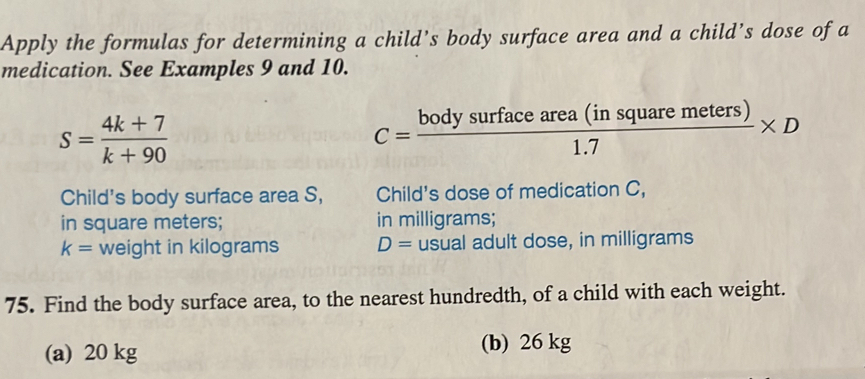 Med Math Formulas Solved: Apply The Formulas For Determining A Child's