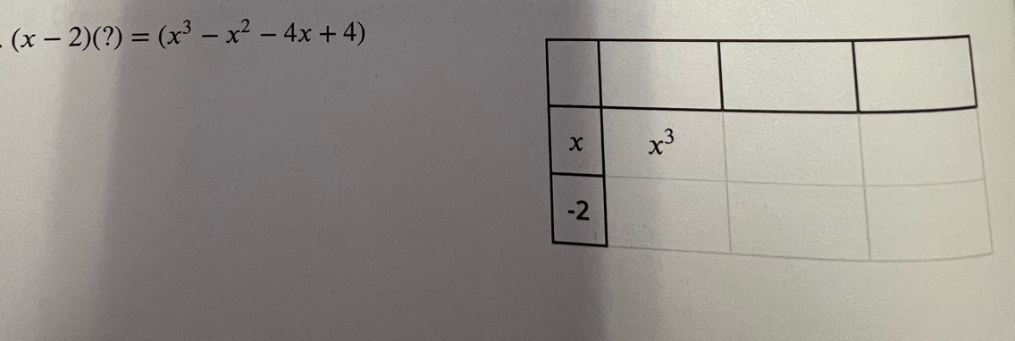 (x-2)(?)=(x^3-x^2-4x+4)