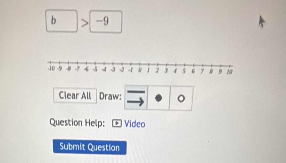  
-9 □  
Clear All Draw: to · o 
Question Help: Video 
Submit Question