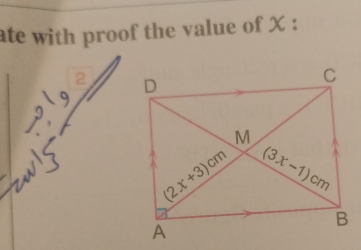 ate with proof the value of X :