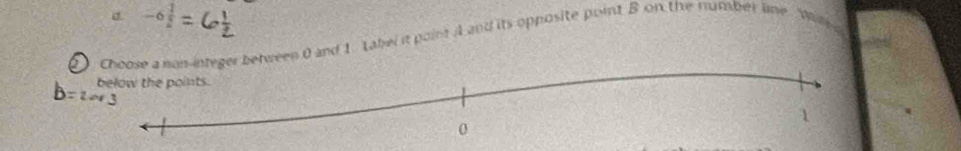 -6 1/2 
n 0 and 1. Labei i poin A and its opposite point B on the number line