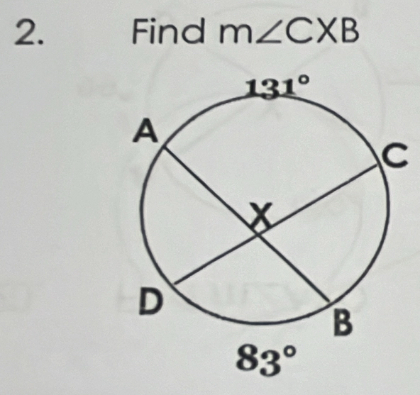 Find m∠ CXB
C