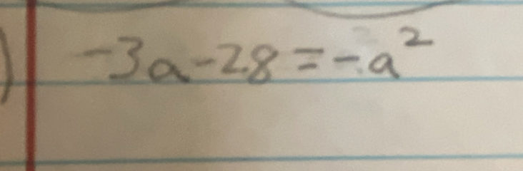 -3a-28=-a^2