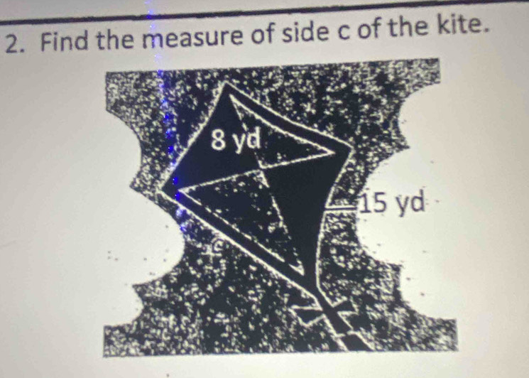 Find the measure of side c of the kite.