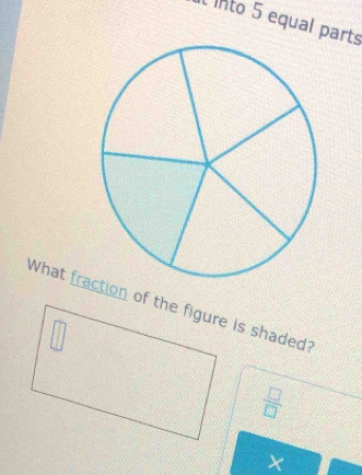 into 5 equal parts
 □ /□  
×