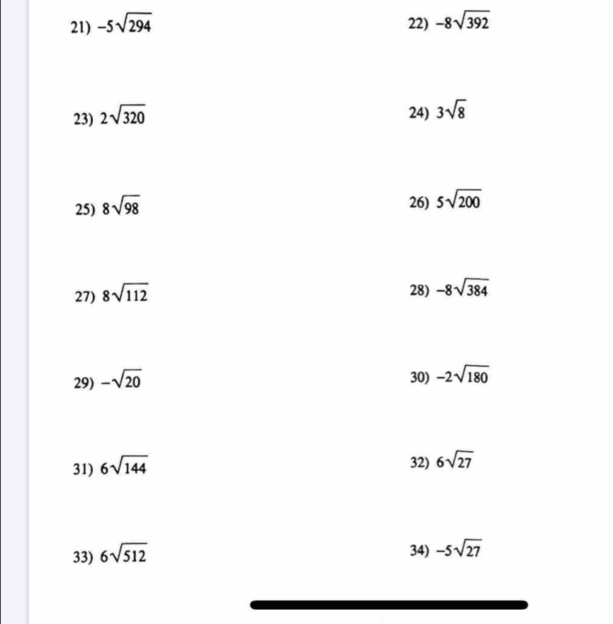 -5sqrt(294) 22) -8sqrt(392)