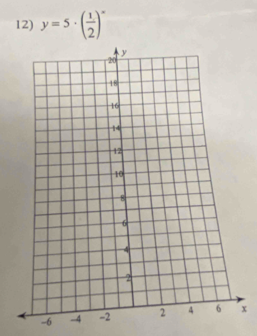 y=5· ( 1/2 )^x
-6 x