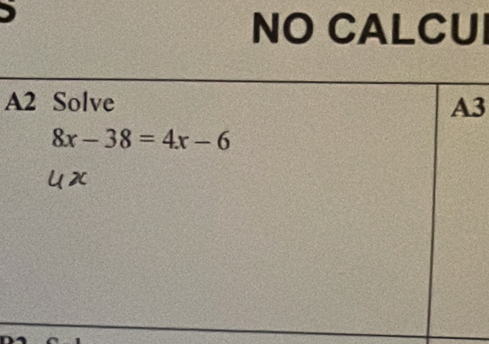 )
NO CALCUI
A
3