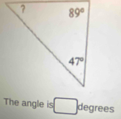 The angle is degrees