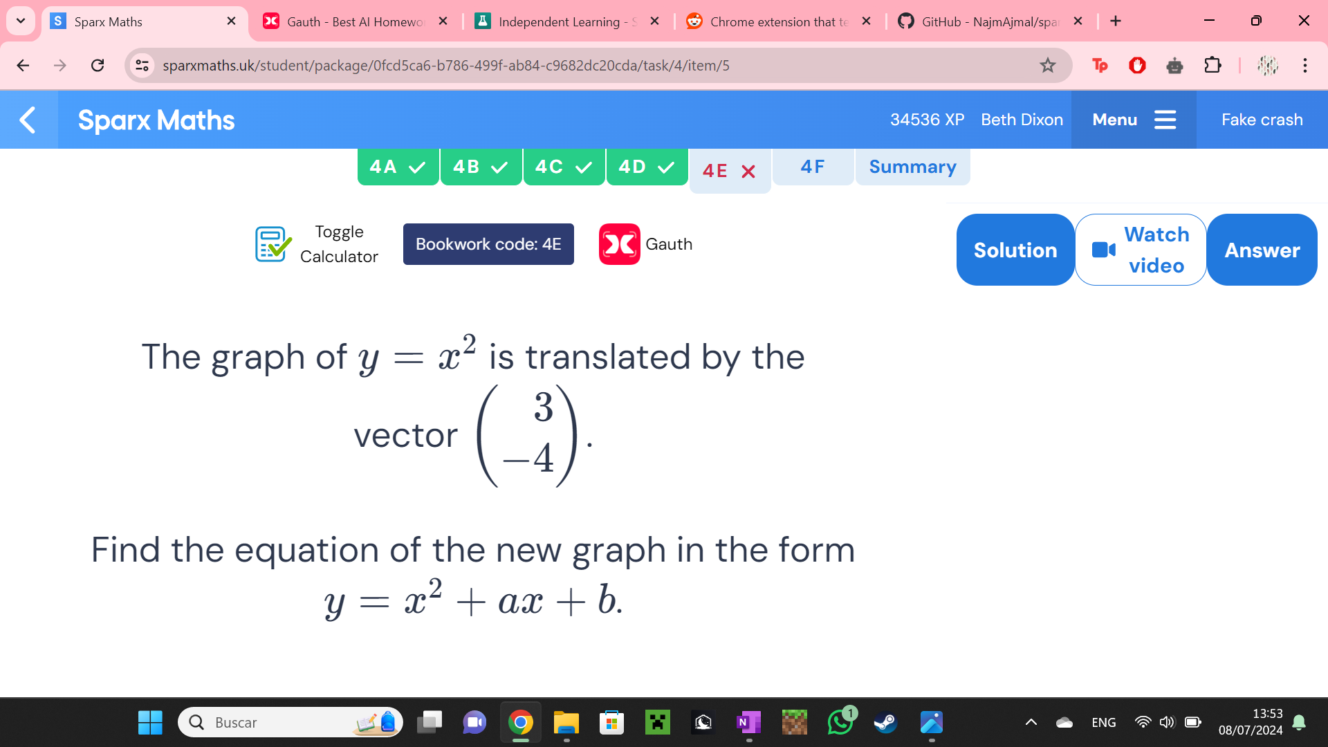 Solved: Sparx Maths X Gauth - Best Al Homew Independent Learning Chrome ...
