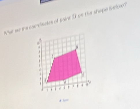 What are the ceordinates of point D on the shape below?
6
C
6
6. 
j A 9 6 15. i===