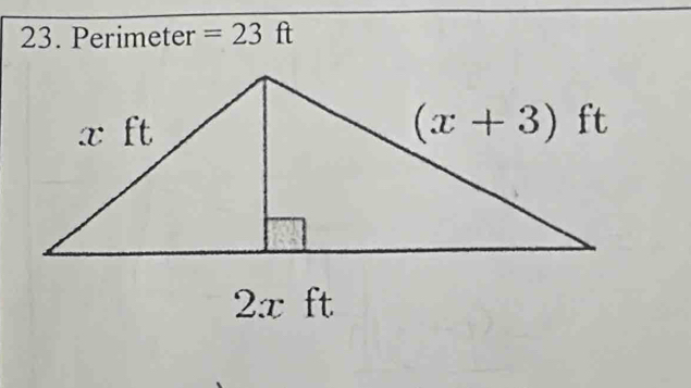 Perimeter =23ft