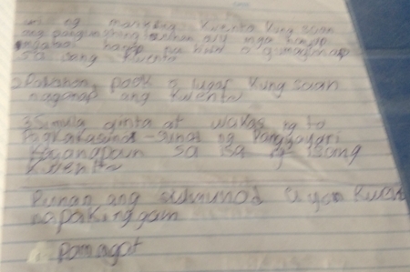 Solved: wis ng marydags Yaento Ying tan any pangungring Nran oly ange ...