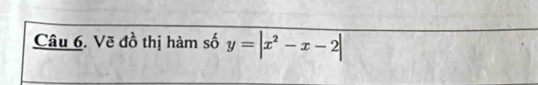 Vẽ đồ thị hàm số y=|x^2-x-2|