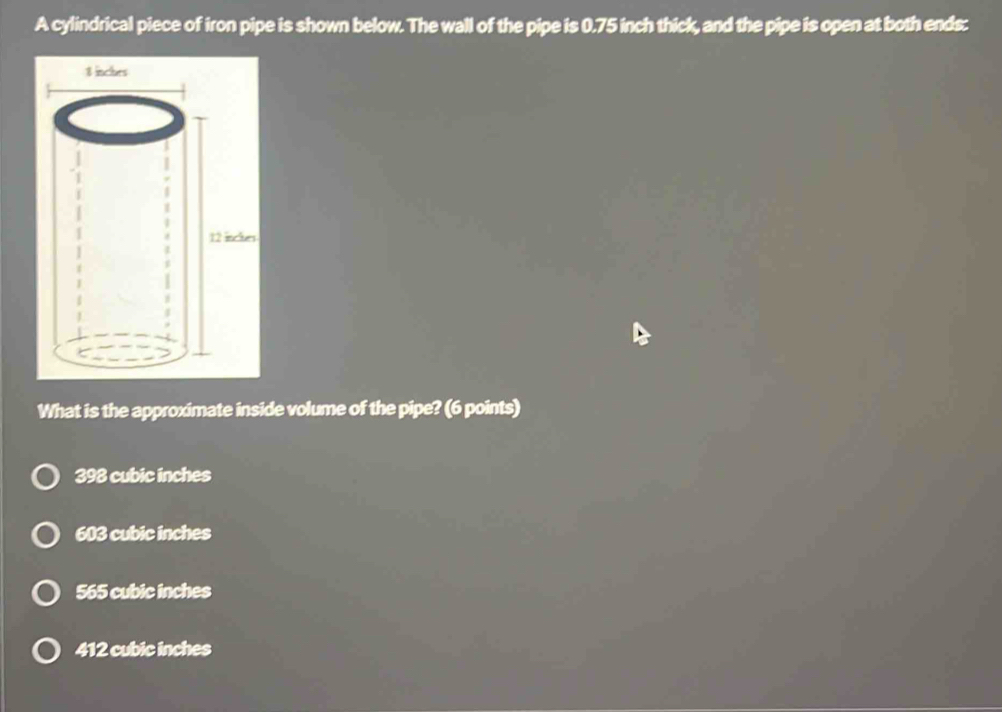 Solved: A cylindrical piece of iron pipe is shown below. The wall of ...