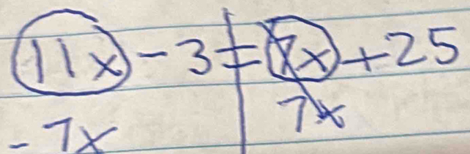 11x-3!= 8x+25
7* =frac 100.09=frac 1
-7x