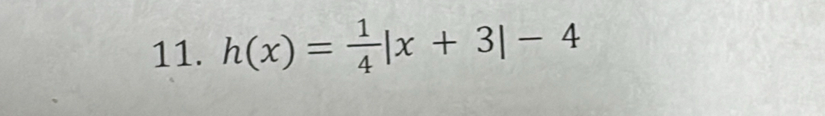 h(x)= 1/4 |x+3|-4