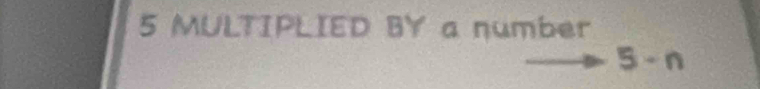 5 MULTIPLIED BY a number
5-n