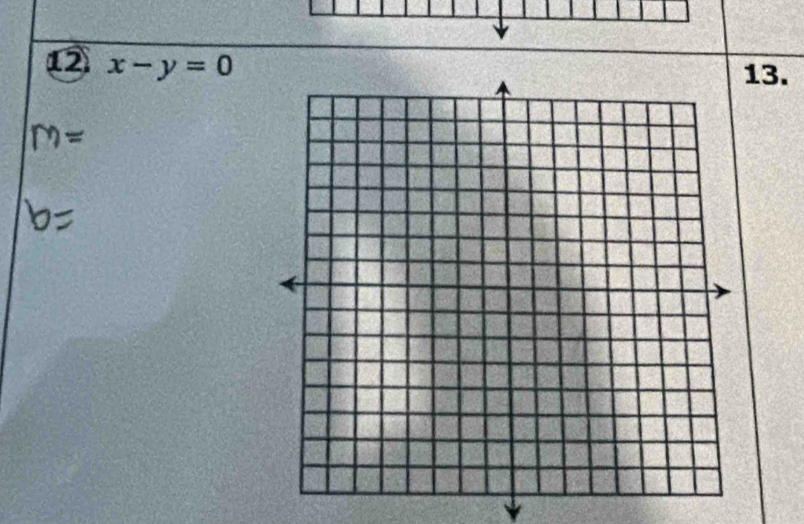 1 x-y=0
13.