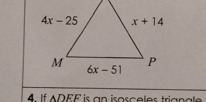 If ADEE is an isosceles trignale