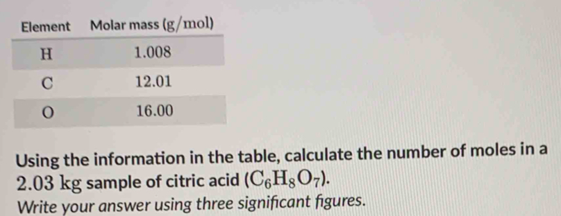 Solved: Using the information in the table, calculate the number of ...