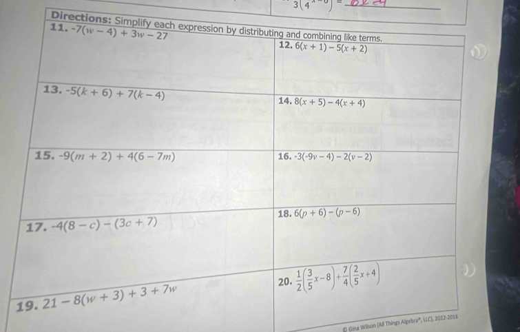 3(4^(x-0))=
Direc
© Gina Wilson (All Things Algebra®, LLC), 2012-2016