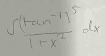 ∈t frac (tan^(-1))^51+x^2dx