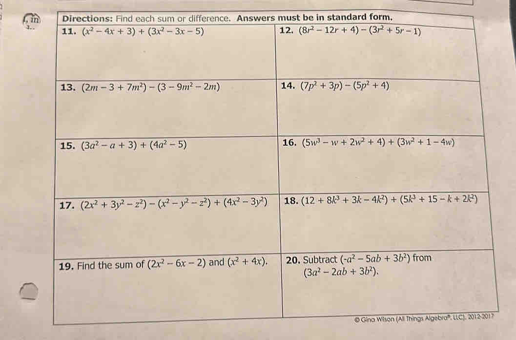 be in standard form.